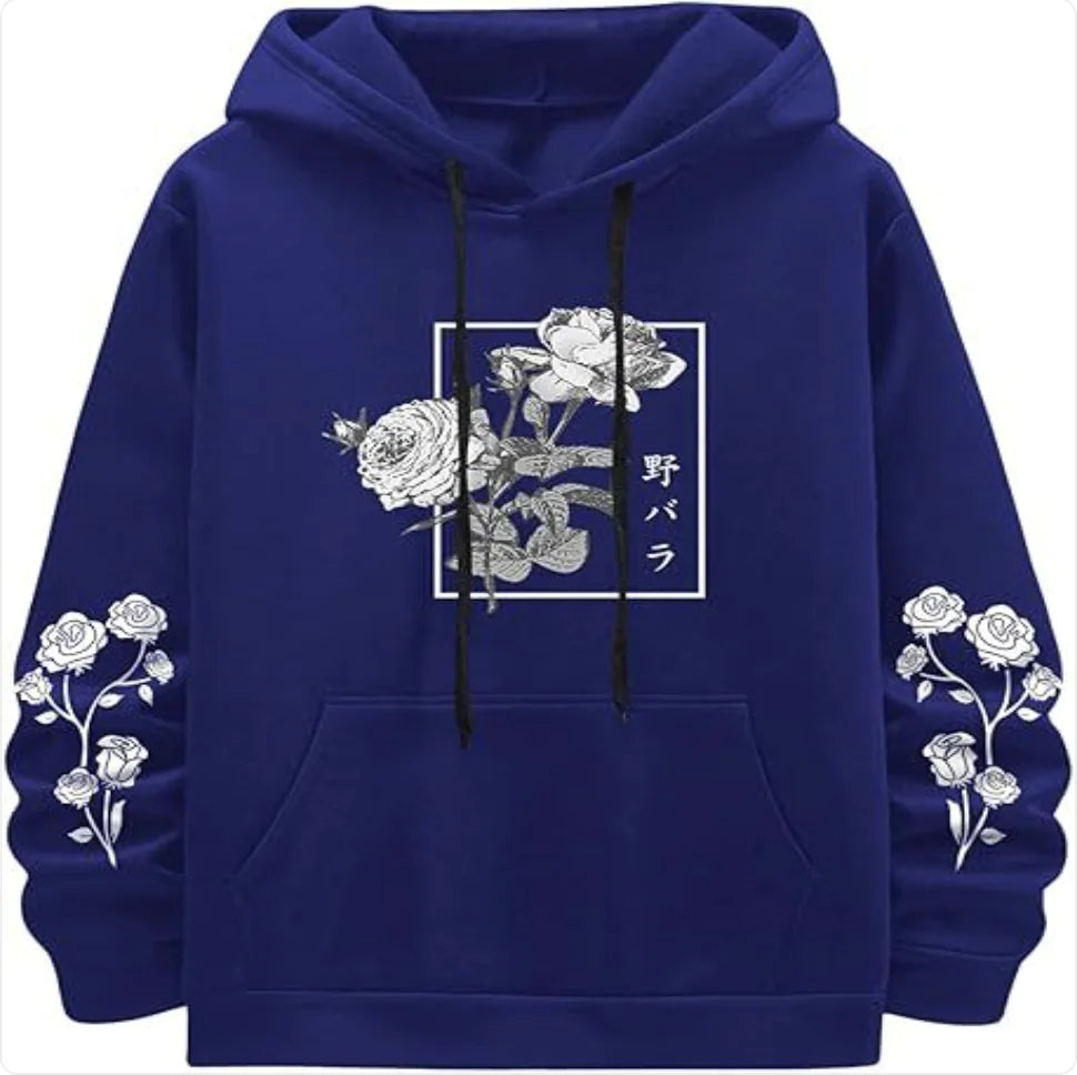 Rose Print Casual Sweatshirt