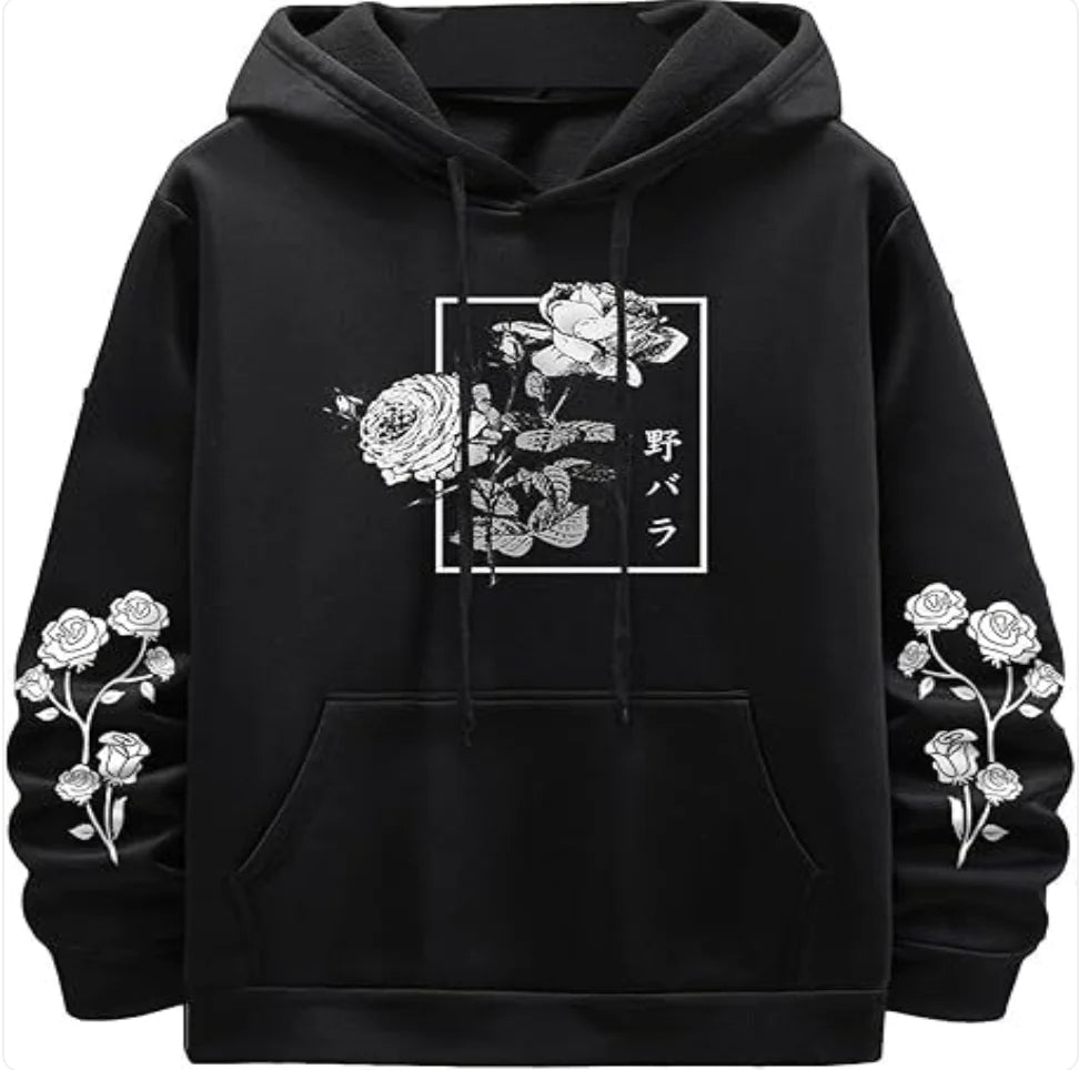 Rose Print Casual Sweatshirt