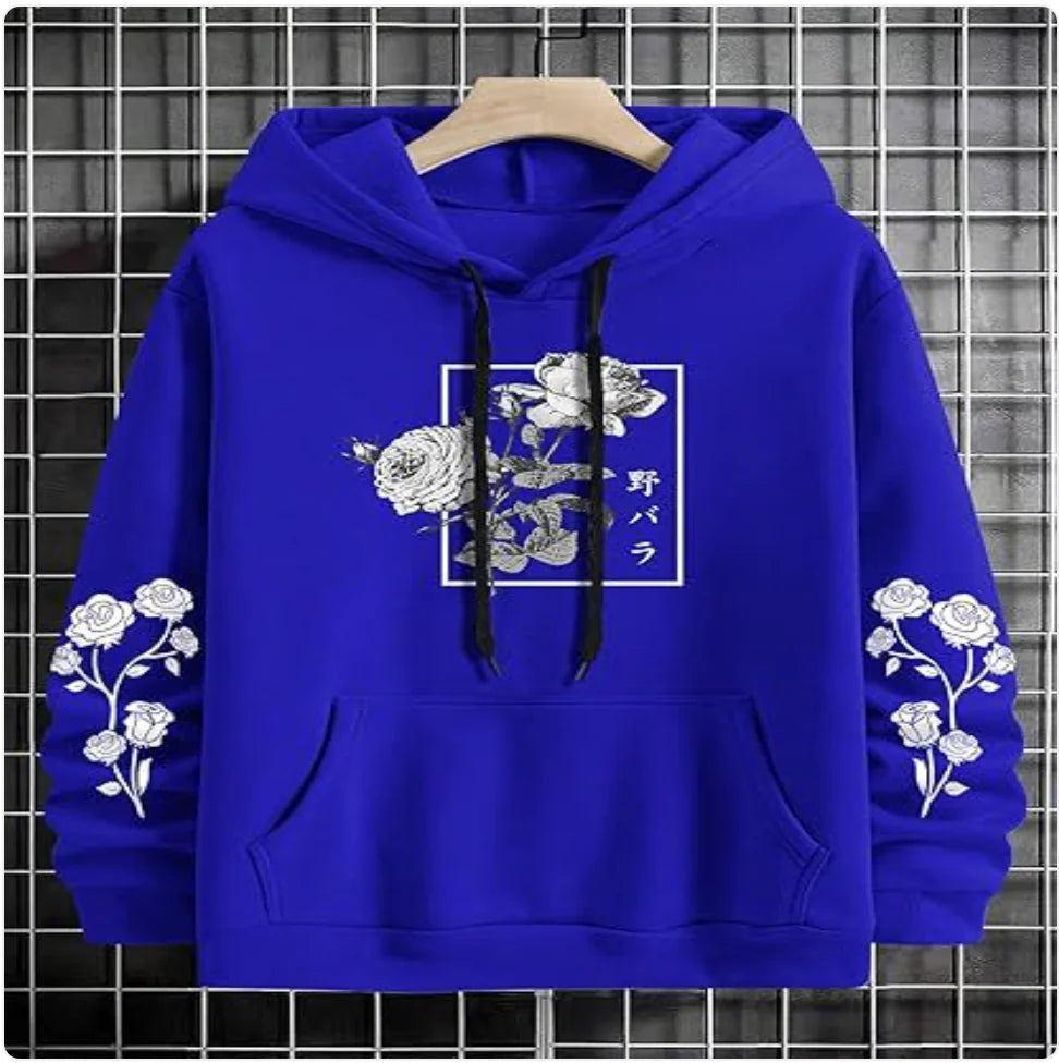 Rose Print Casual Sweatshirt