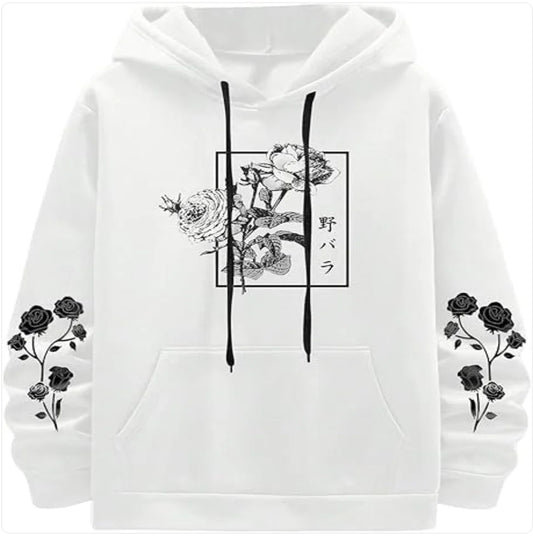 Rose Print Casual Sweatshirt